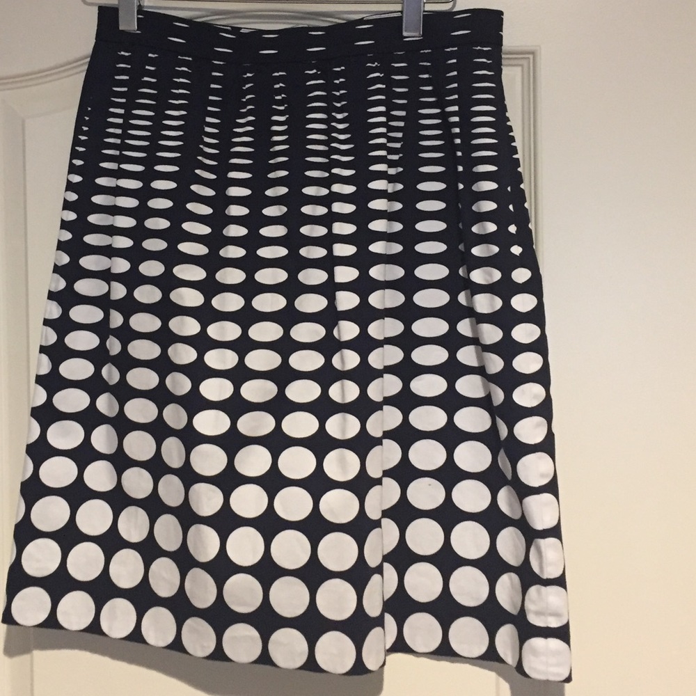 J Crew sz 4 Navy/white cotton a-line skirt